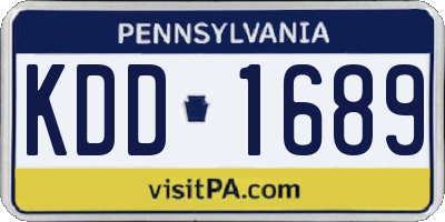 PA license plate KDD1689