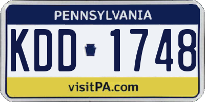 PA license plate KDD1748