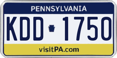 PA license plate KDD1750