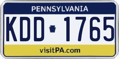 PA license plate KDD1765