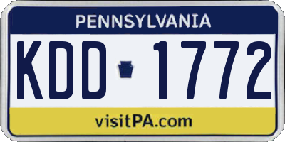 PA license plate KDD1772
