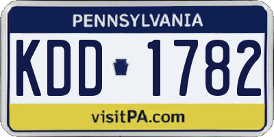 PA license plate KDD1782