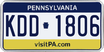PA license plate KDD1806