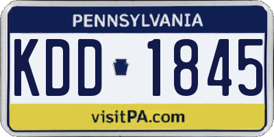 PA license plate KDD1845