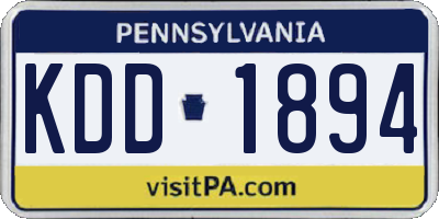 PA license plate KDD1894