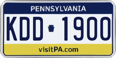 PA license plate KDD1900
