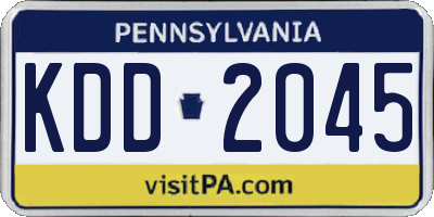 PA license plate KDD2045