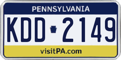 PA license plate KDD2149
