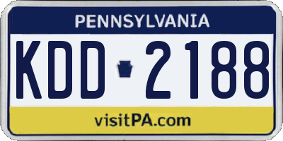 PA license plate KDD2188