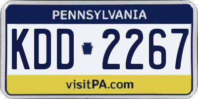 PA license plate KDD2267