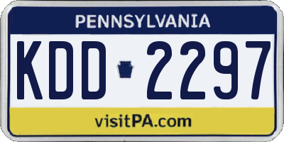 PA license plate KDD2297