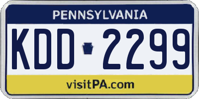PA license plate KDD2299