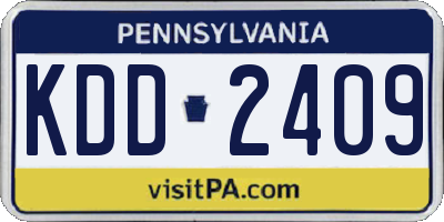 PA license plate KDD2409