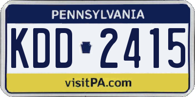 PA license plate KDD2415