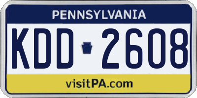 PA license plate KDD2608
