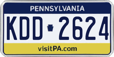 PA license plate KDD2624