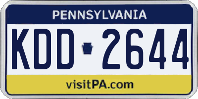PA license plate KDD2644