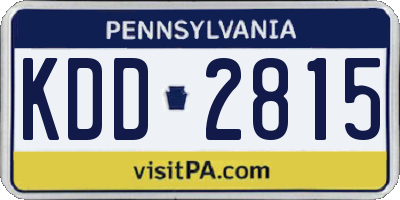 PA license plate KDD2815