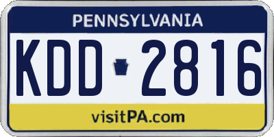 PA license plate KDD2816
