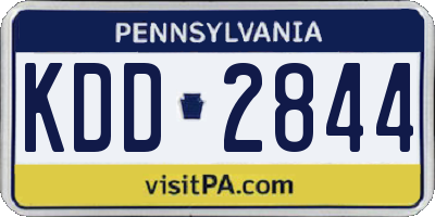 PA license plate KDD2844
