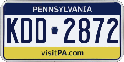 PA license plate KDD2872