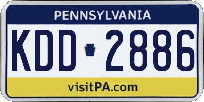 PA license plate KDD2886