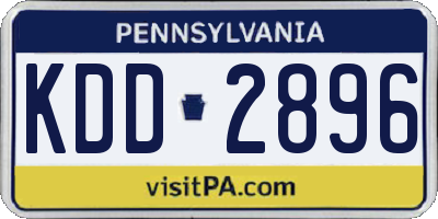 PA license plate KDD2896