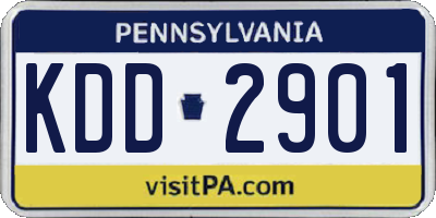 PA license plate KDD2901