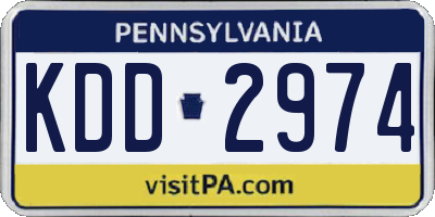 PA license plate KDD2974