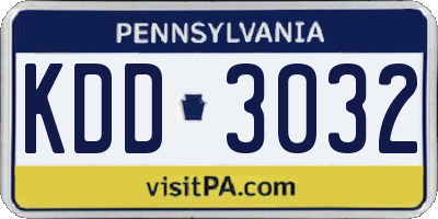 PA license plate KDD3032