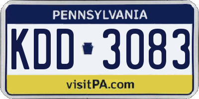 PA license plate KDD3083