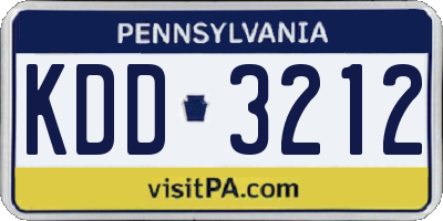 PA license plate KDD3212