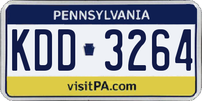 PA license plate KDD3264