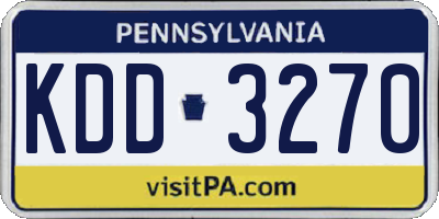 PA license plate KDD3270