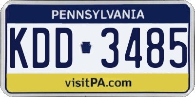 PA license plate KDD3485