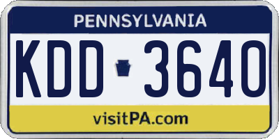 PA license plate KDD3640