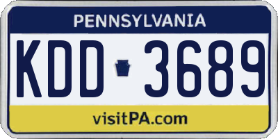 PA license plate KDD3689
