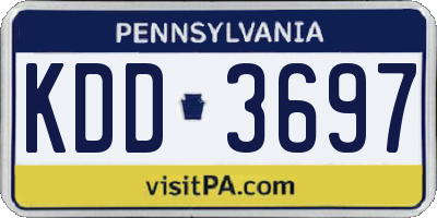 PA license plate KDD3697