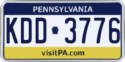 PA license plate KDD3776