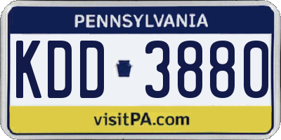 PA license plate KDD3880