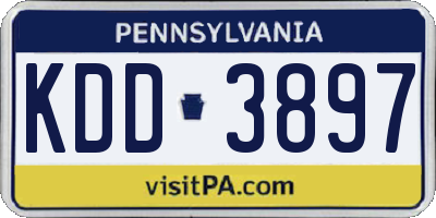 PA license plate KDD3897