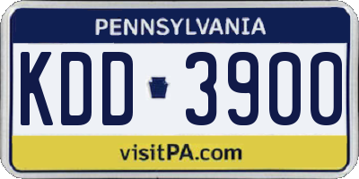 PA license plate KDD3900