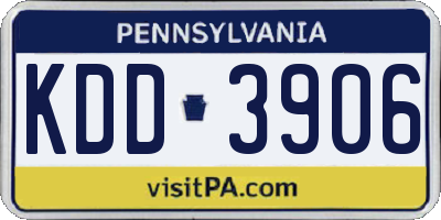 PA license plate KDD3906
