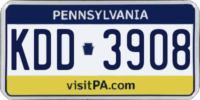 PA license plate KDD3908
