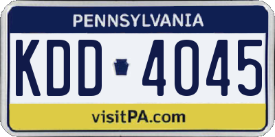 PA license plate KDD4045