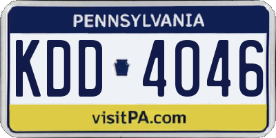PA license plate KDD4046