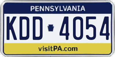PA license plate KDD4054
