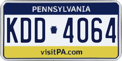 PA license plate KDD4064