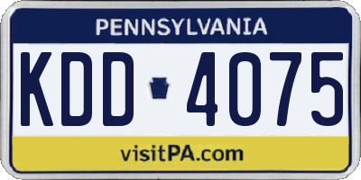 PA license plate KDD4075