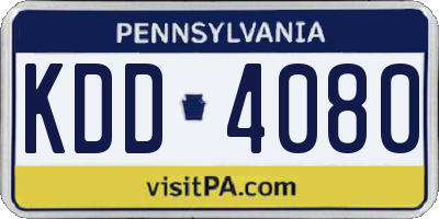 PA license plate KDD4080